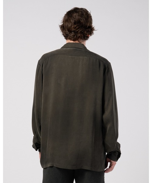 wjk(ダヴルジェイケイ)の「cupro vintage pull-over skipper shirt L/S(シャツ/ブラウス・メンズ・ブラック/ダークカーキ/ダークベージュ・X-LARGE/LARGE/MEDIUM/SMALL)」の15枚目の写真
