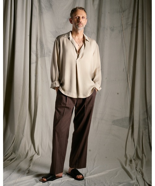 wjk(ダヴルジェイケイ)の「cupro vintage pull-over skipper shirt L/S(シャツ/ブラウス・メンズ・ブラック/ダークカーキ/ダークベージュ・X-LARGE/LARGE/MEDIUM/SMALL)」の20枚目の写真