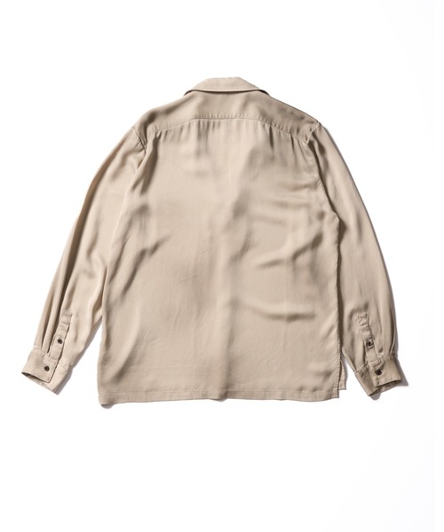 wjk(ダヴルジェイケイ)の「cupro vintage pull-over skipper shirt L/S(シャツ/ブラウス・メンズ・ブラック/ダークカーキ/ダークベージュ・X-LARGE/LARGE/MEDIUM/SMALL)」の5枚目の写真