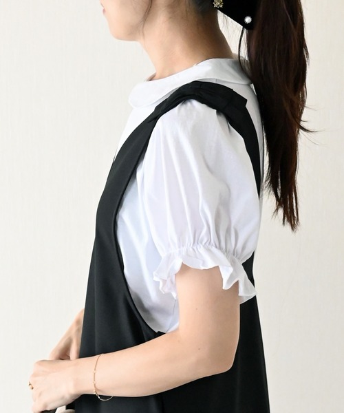 Neige(ネージュ)の「丸襟フリルスリーブトップス(Tシャツ/カットソー・レディース・ブラック・ONE SIZE)」の6枚目の写真