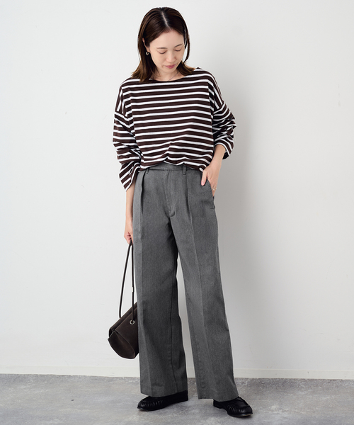 Dickies(ディッキーズ)の「Dickies/ディッキーズ SLOBE別注 タックスラックス 【洗濯機使用可能】(スラックス・レディース・チャコールグレー/ベージュ・38/36/40)」の3枚目の写真