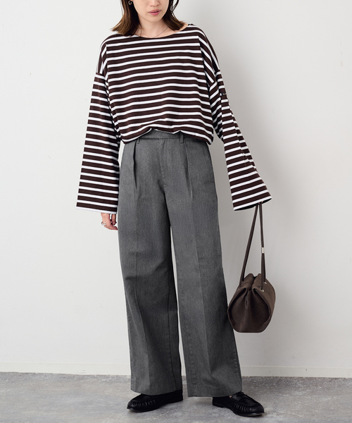 Dickies(ディッキーズ)の「Dickies/ディッキーズ SLOBE別注 タックスラックス 【洗濯機使用可能】(スラックス・レディース・チャコールグレー/ベージュ・38/36/40)」の4枚目の写真