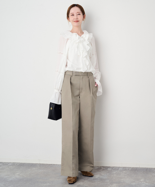 Dickies(ディッキーズ)の「Dickies/ディッキーズ SLOBE別注 タックスラックス 【洗濯機使用可能】(スラックス・レディース・チャコールグレー/ベージュ・38/36/40)」の12枚目の写真