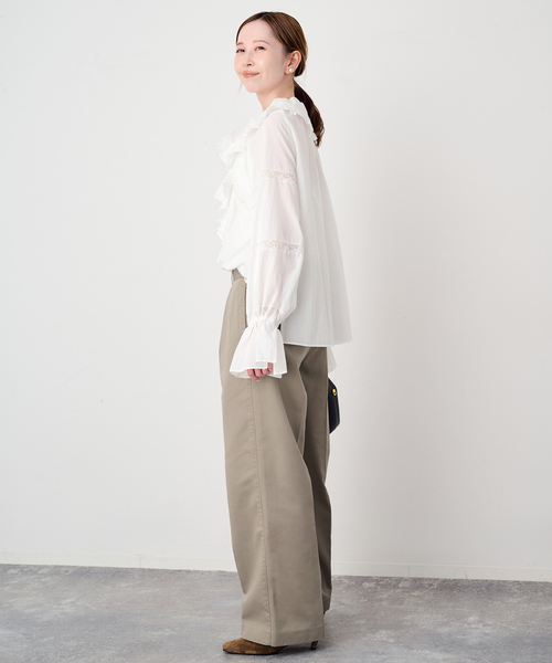Dickies(ディッキーズ)の「Dickies/ディッキーズ SLOBE別注 タックスラックス 【洗濯機使用可能】(スラックス・レディース・チャコールグレー/ベージュ・38/36/40)」の14枚目の写真