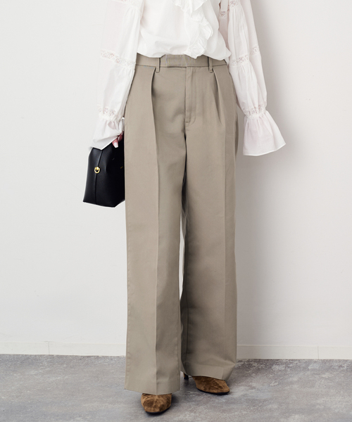 Dickies(ディッキーズ)の「Dickies/ディッキーズ SLOBE別注 タックスラックス 【洗濯機使用可能】(スラックス・レディース・チャコールグレー/ベージュ・38/36/40)」の16枚目の写真