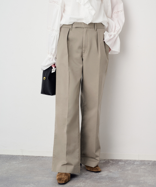Dickies(ディッキーズ)の「Dickies/ディッキーズ SLOBE別注 タックスラックス 【洗濯機使用可能】(スラックス・レディース・チャコールグレー/ベージュ・38/36/40)」の17枚目の写真