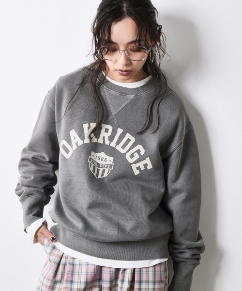 CHIC STYLE（シックスタイル）の「綿100％ピグメント染裏起毛クルーネックスウェット＜大きいサイズ有＞シックスタイル（スウェット・レディース・ライトブルー/グレー/モカ・3L/M/LL/5L/L/4L）」の2枚目の写真