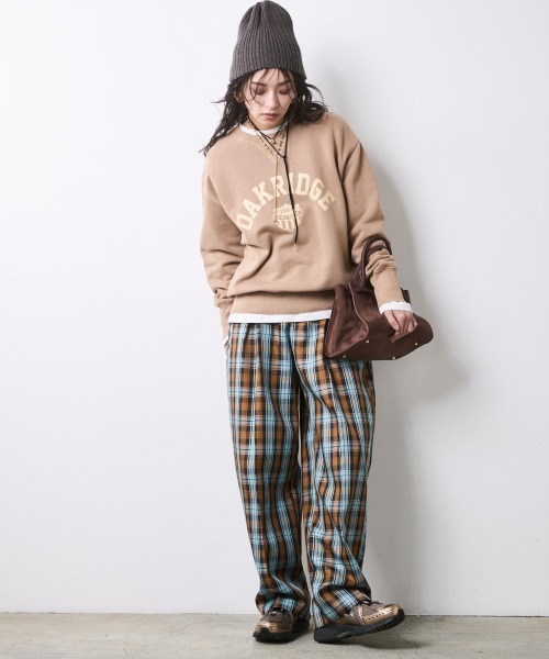 CHIC STYLE（シックスタイル）の「綿100％ピグメント染裏起毛クルーネックスウェット＜大きいサイズ有＞シックスタイル（スウェット・レディース・ライトブルー/グレー/モカ・3L/M/LL/5L/L/4L）」の15枚目の写真