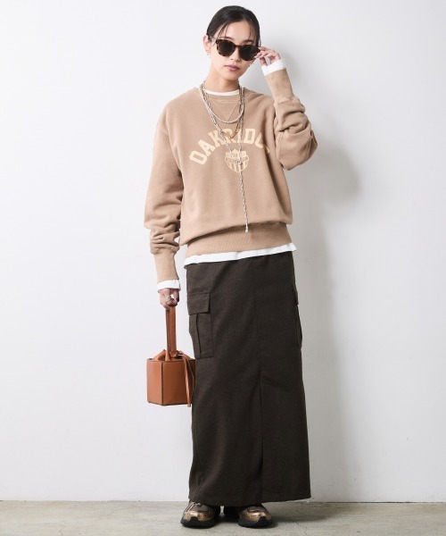 CHIC STYLE（シックスタイル）の「綿100％ピグメント染裏起毛クルーネックスウェット＜大きいサイズ有＞シックスタイル（スウェット・レディース・ライトブルー/グレー/モカ・3L/M/LL/5L/L/4L）」の8枚目の写真