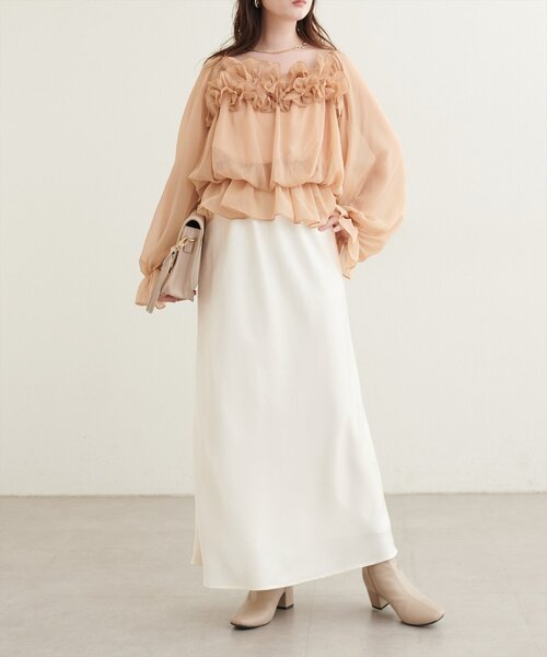 natural couture(ナチュラルクチュール)の「スクエアネックフリルブラウス(シャツ/ブラウス・レディース・ピンク系その他/アイボリー・FREE)」の17枚目の写真