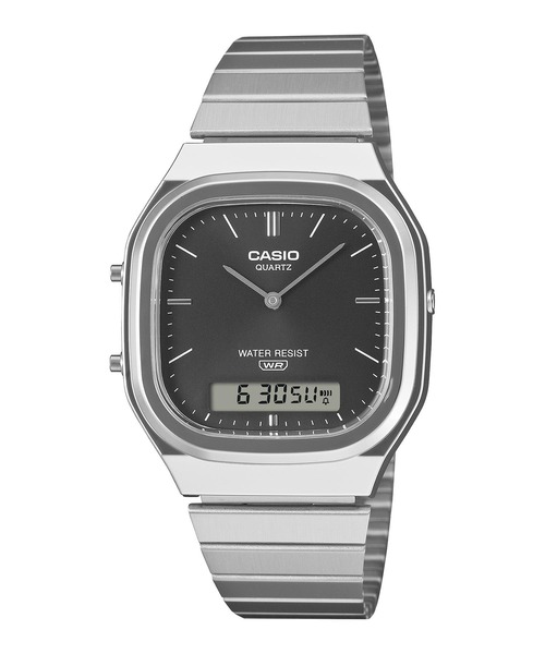 CASIO(カシオ)の「CASIO CLASSIC / AQ-240E-1AJF(アナログ腕時計・メンズ・ブラック×シルバー・FREE)」の1枚目の写真