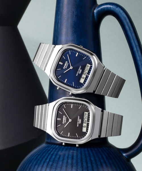 CASIO(カシオ)の「CASIO CLASSIC / AQ-240E-1AJF(アナログ腕時計・メンズ・ブラック×シルバー・FREE)」の2枚目の写真