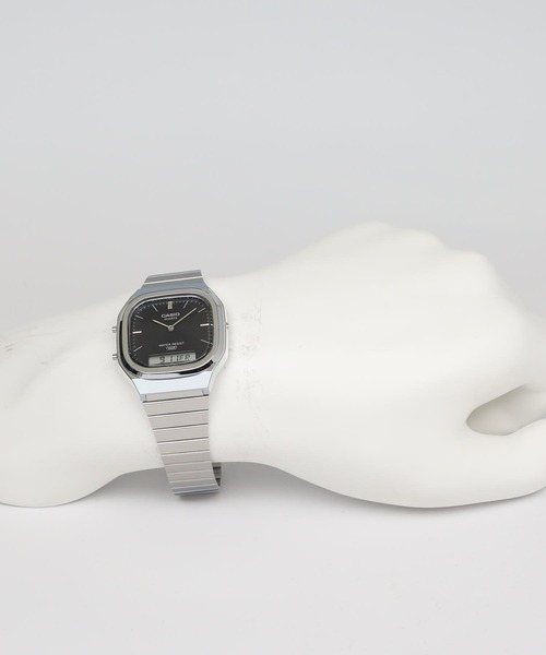CASIO(カシオ)の「CASIO CLASSIC / AQ-240E-1AJF(アナログ腕時計・メンズ・ブラック×シルバー・FREE)」の9枚目の写真