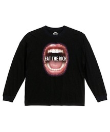 NOBOUND(ノーバウンド) 長袖Tシャツ マウスメッセージロゴプリント ビッグシルエット Tシャツ 長袖 トップス カットソー ストリート カジュアル レディース ユニセックス