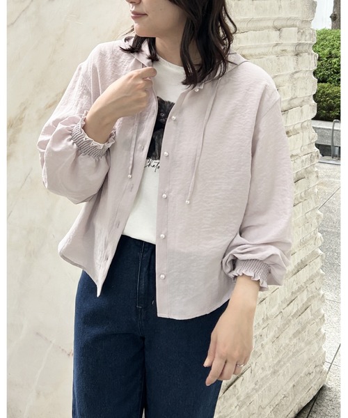 couture brooch(クチュールブローチ)の「【大人可愛い】愛されフーディーシャツ(シャツ/ブラウス・レディース・ライトグレー/オフホワイト/ブラウン系その他・42/40/38/36)」の1枚目の写真