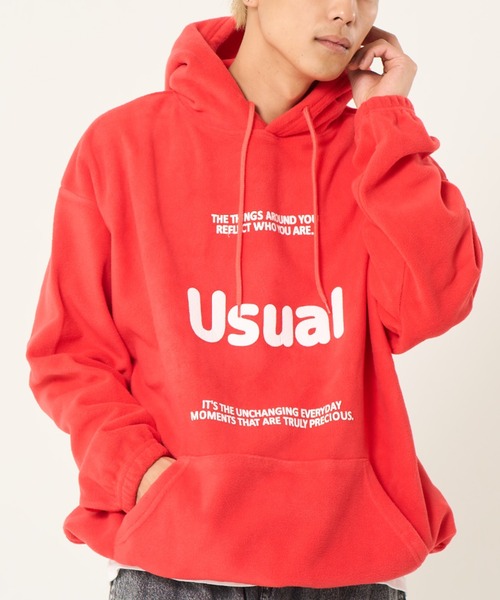 CORISCO(コリスコ)の「フリースロゴ柄プルパーカー(M1)(パーカー・メンズ・レッド/ブルー/ブラック/グレー・MEDIUM/LARGE/X-LARGE)」の4枚目の写真