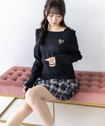 clear | ブローチ付きオフショルニットトップス［骨格ウェーブ／上品／デート］(ニット/セーター)