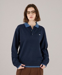 LAYERED DOUBLE COLLAR KNIT POLO / レイヤードダブル襟ニットポロ