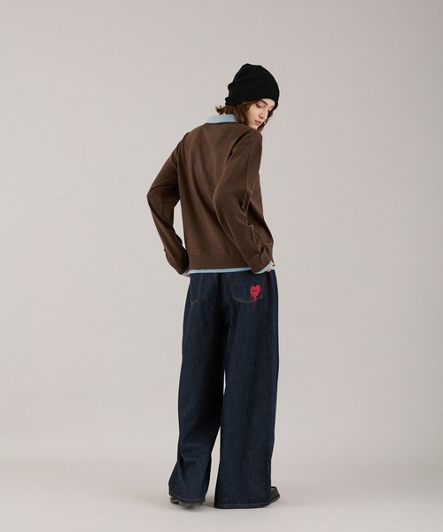 ONCILY(オンシェリー)の「LAYERED DOUBLE COLLAR KNIT POLO / レイヤードダブル襟ニットポロ(ニット/セーター・メンズ・チャコールグレー/ベージュ/ネイビー/ブラウン・SMALL/MEDIUM/LARGE)」の10枚目の写真