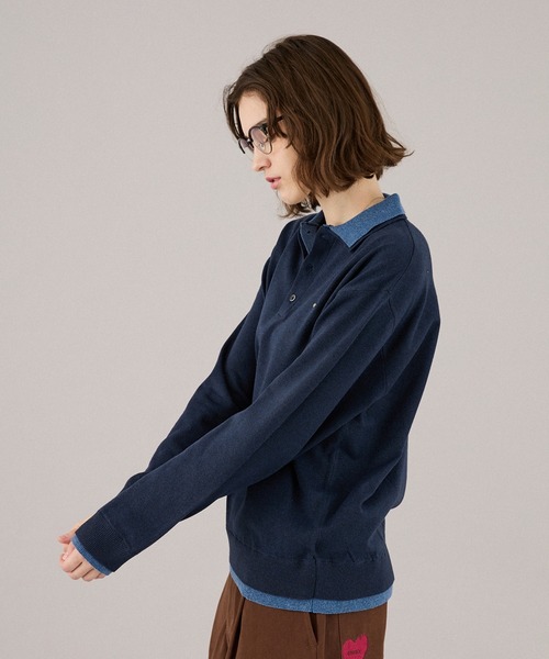 ONCILY(オンシェリー)の「LAYERED DOUBLE COLLAR KNIT POLO / レイヤードダブル襟ニットポロ(ニット/セーター・メンズ・チャコールグレー/ベージュ/ネイビー/ブラウン・SMALL/MEDIUM/LARGE)」の21枚目の写真