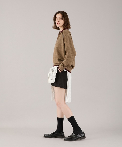 ONCILY(オンシェリー)の「LAYERED DOUBLE COLLAR KNIT POLO / レイヤードダブル襟ニットポロ(ニット/セーター・メンズ・チャコールグレー/ベージュ/ネイビー/ブラウン・SMALL/MEDIUM/LARGE)」の16枚目の写真
