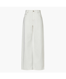Relaxed Barrel-Leg Denim Pants, Ivory