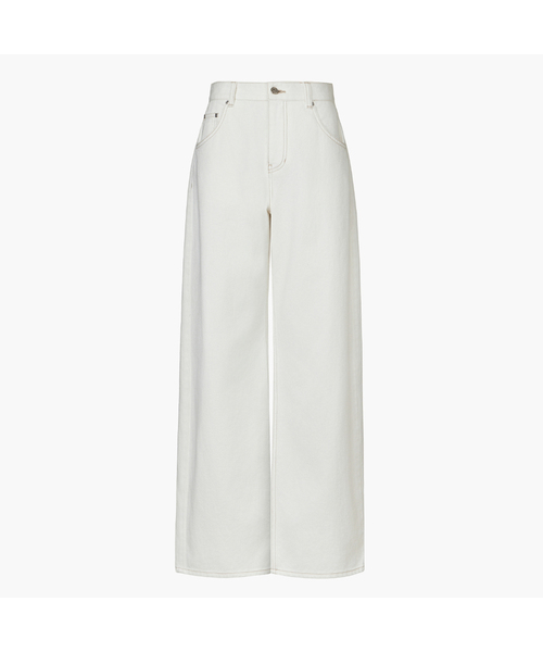 KUME(クメ)の「Relaxed Barrel-Leg Denim Pants, Ivory(デニムパンツ・レディース・その他・MEDIUM/LARGE/SMALL)」の1枚目の写真