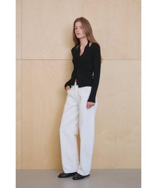 KUME(クメ)の「Relaxed Barrel-Leg Denim Pants, Ivory(デニムパンツ・レディース・その他・MEDIUM/LARGE/SMALL)」の3枚目の写真