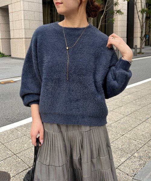 Jena espace merveilleux(ジェナ エスパスメルヴェイユ)の「ラメフェザーソフトニット 秋冬ニット(ニット/セーター・レディース・ライトグレー/ネイビー/ブラウン・FREE)」の22枚目の写真