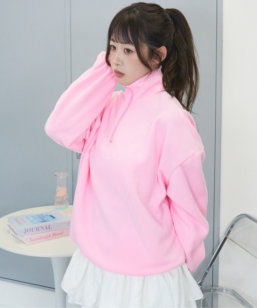 mul.(ムル)の「【TUNE】ハーフZIPフリース(スウェット・レディース・ピンク/サックスブルー/レッド・FREE)」の13枚目の写真