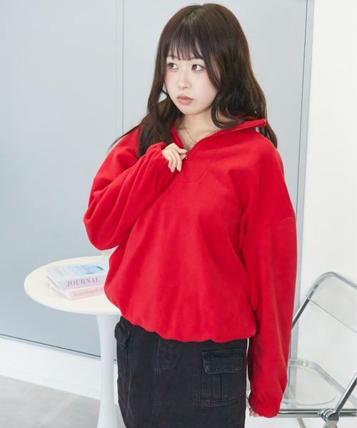 mul.(ムル)の「【TUNE】ハーフZIPフリース(スウェット・レディース・ピンク/サックスブルー/レッド・FREE)」の19枚目の写真