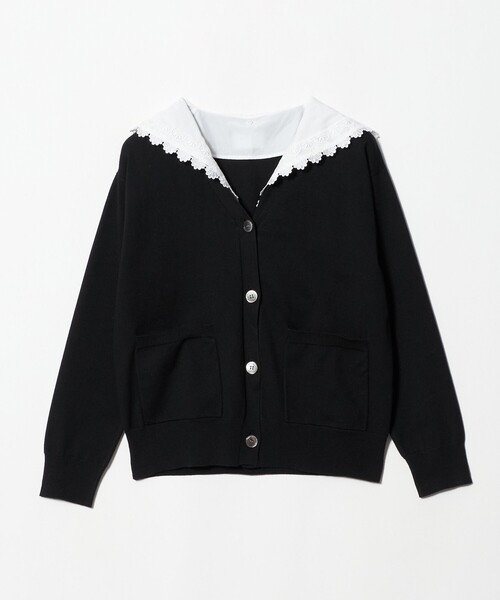 お値下げ☆UNITED ARROWS ミニプリルニットカーディガン ブラック UNITED ARROWS｜ユナイテッドアローズのカーディガン/ボレロ（ブラック
