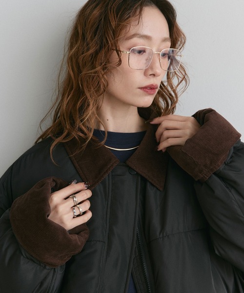 ad thie(アドティエ)の「コーデュロイ カラー パデットブルゾン(ブルゾン・レディース・ブラック/オフホワイト・FREE)」の18枚目の写真