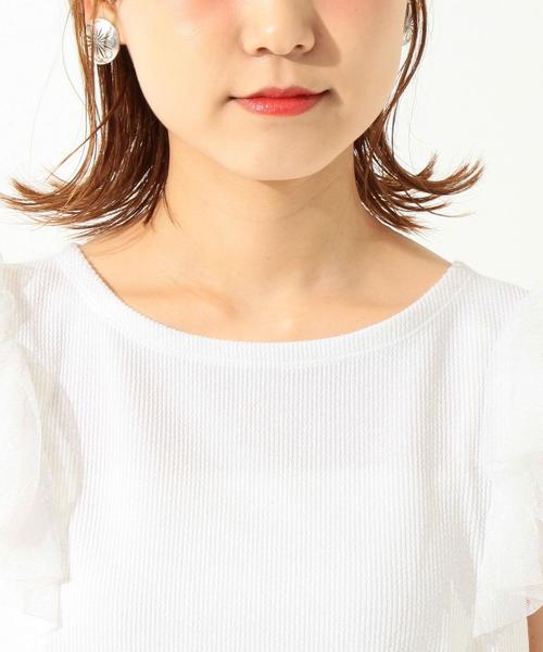 Another Edition（アナザーエディション）の「ドットチュールスリーブTシャツ/ AEBFC　DOT チュール SL T◆（Tシャツ/カットソー・レディース・オフホワイト/ブラック/ピンク・フリー）」の7枚目の写真