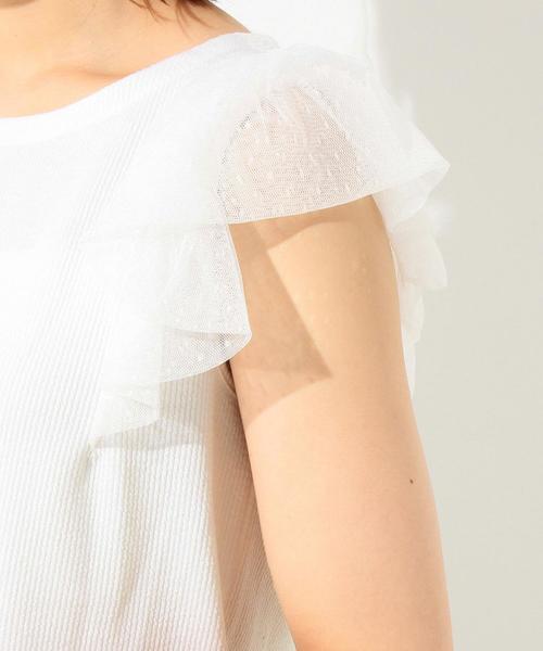 Another Edition（アナザーエディション）の「ドットチュールスリーブTシャツ/ AEBFC　DOT チュール SL T◆（Tシャツ/カットソー・レディース・オフホワイト/ブラック/ピンク・フリー）」の8枚目の写真