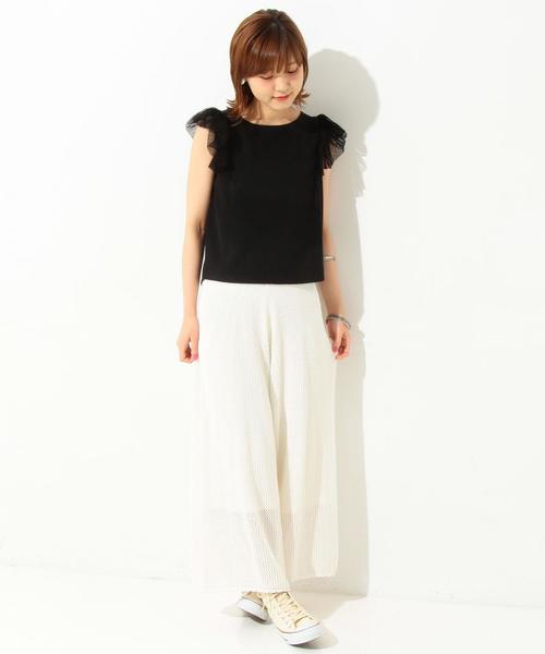 Another Edition（アナザーエディション）の「ドットチュールスリーブTシャツ/ AEBFC　DOT チュール SL T◆（Tシャツ/カットソー・レディース・オフホワイト/ブラック/ピンク・フリー）」の15枚目の写真