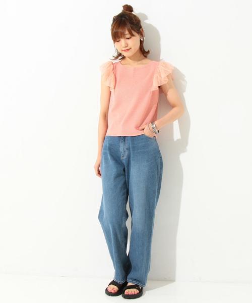 Another Edition（アナザーエディション）の「ドットチュールスリーブTシャツ/ AEBFC　DOT チュール SL T◆（Tシャツ/カットソー・レディース・オフホワイト/ブラック/ピンク・フリー）」の16枚目の写真