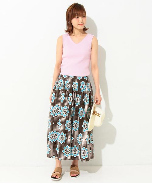 Another Edition（アナザーエディション）の「キャンブリックプリントパンツ/AEBC キャンブリックPRT PT◆（その他パンツ・レディース・レッド/ライトブルー・フリー）」の9枚目の写真