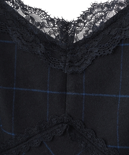 Banner Barrett（バナーバレット）の「チェック×レースキャミワンピース（ワンピース・レディース・ネイビー/グレー・38/36）」の7枚目の写真