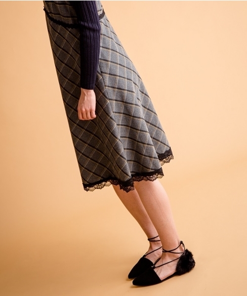 Banner Barrett（バナーバレット）の「チェック×レースキャミワンピース（ワンピース・レディース・ネイビー/グレー・38/36）」の11枚目の写真