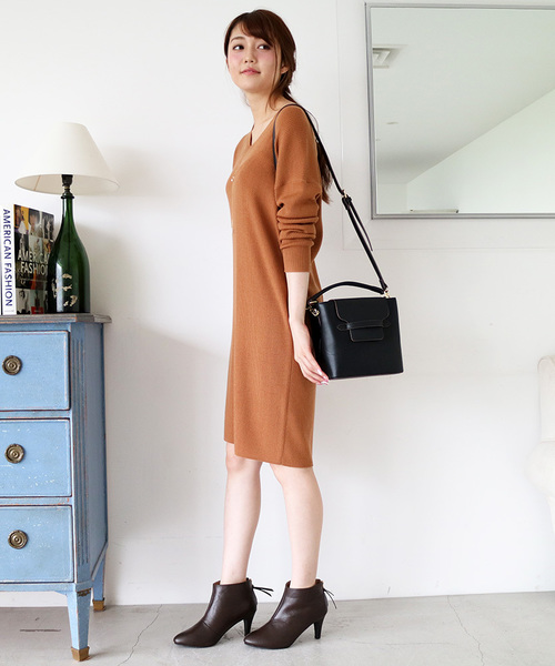 N.（N. Natural Beauty Basic）（エヌエヌナチュラルビューティーベーシック）の「ウールベーシックニットワンピース（ワンピース・レディース・ベージュ/イエロー/ネイビー/グレー/レッド・MEDIUM）」の17枚目の写真