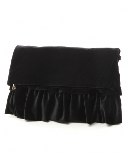 GLOBAL WORK（グローバルワーク）の「フリル3WAYクラッチ/741112（クラッチバッグ・レディース・ワインレッド/ベージュ/ブラック・FREE）」の2枚目の写真