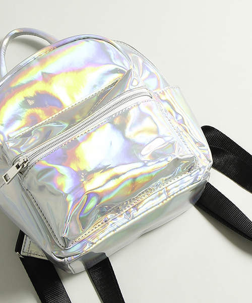 WEGO（ウィゴー）の「WEGO/ミニサイドポケットリュック（バックパック/リュック・レディース・ホワイト/その他1/ブラック/シルバー・FREE）」の4枚目の写真