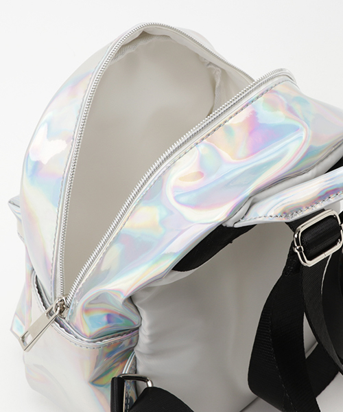 WEGO（ウィゴー）の「WEGO/ミニサイドポケットリュック（バックパック/リュック・レディース・ホワイト/その他1/ブラック/シルバー・FREE）」の11枚目の写真