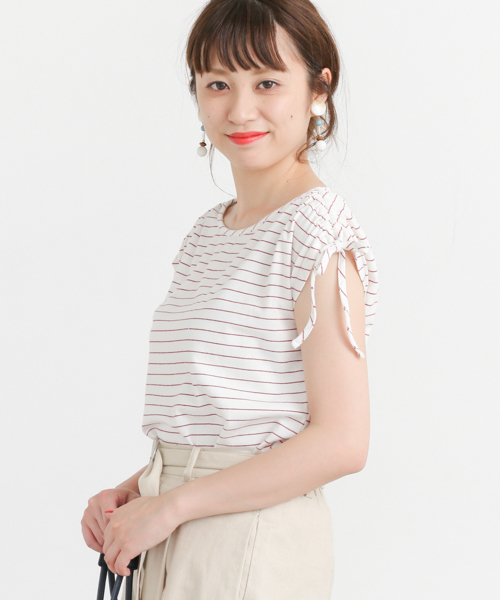 URBAN RESEARCH Sonny Label(アーバンリサーチサニーレーベル)の「Sonny Label シャーリングボーダーTシャツ(Tシャツ/カットソー・レディース・ブラック/ブルー/ピンク/レッド・FREE)」の20枚目の写真