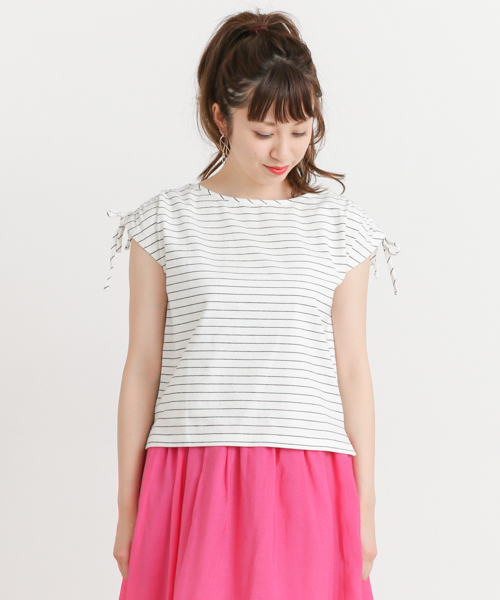 URBAN RESEARCH Sonny Label(アーバンリサーチサニーレーベル)の「Sonny Label シャーリングボーダーTシャツ(Tシャツ/カットソー・レディース・ブラック/ブルー/ピンク/レッド・FREE)」の21枚目の写真