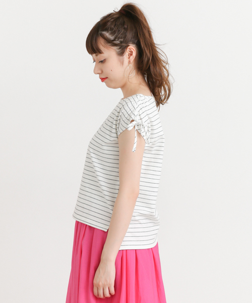 URBAN RESEARCH Sonny Label(アーバンリサーチサニーレーベル)の「Sonny Label シャーリングボーダーTシャツ(Tシャツ/カットソー・レディース・ブラック/ブルー/ピンク/レッド・FREE)」の22枚目の写真