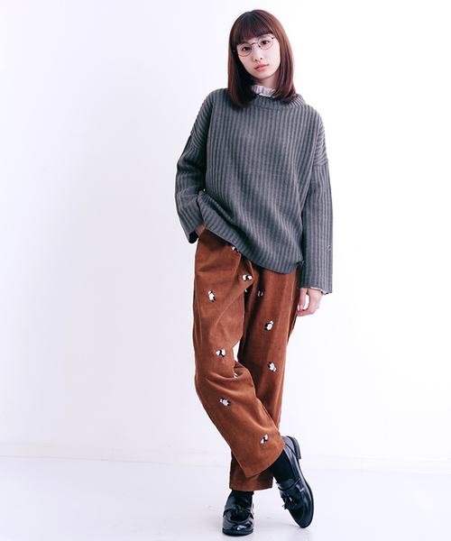 MERLOT（メルロー）の「リブニットプルオーバー640-7527（ニット/セーター・レディース・アイボリー/ラベンダー/ブラウン/チャコールグレー・FREE）」の20枚目の写真