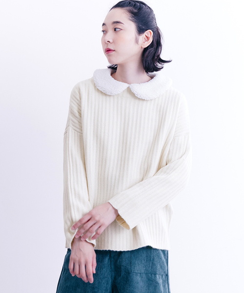 MERLOT（メルロー）の「リブニットプルオーバー640-7527（ニット/セーター・レディース・アイボリー/ラベンダー/ブラウン/チャコールグレー・FREE）」の14枚目の写真