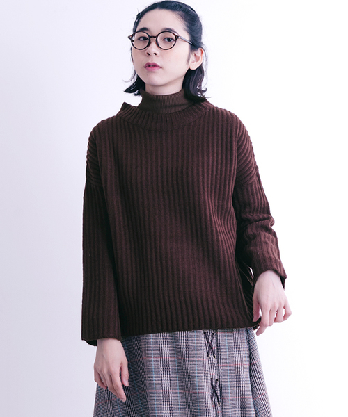 MERLOT（メルロー）の「リブニットプルオーバー640-7527（ニット/セーター・レディース・アイボリー/ラベンダー/ブラウン/チャコールグレー・FREE）」の13枚目の写真